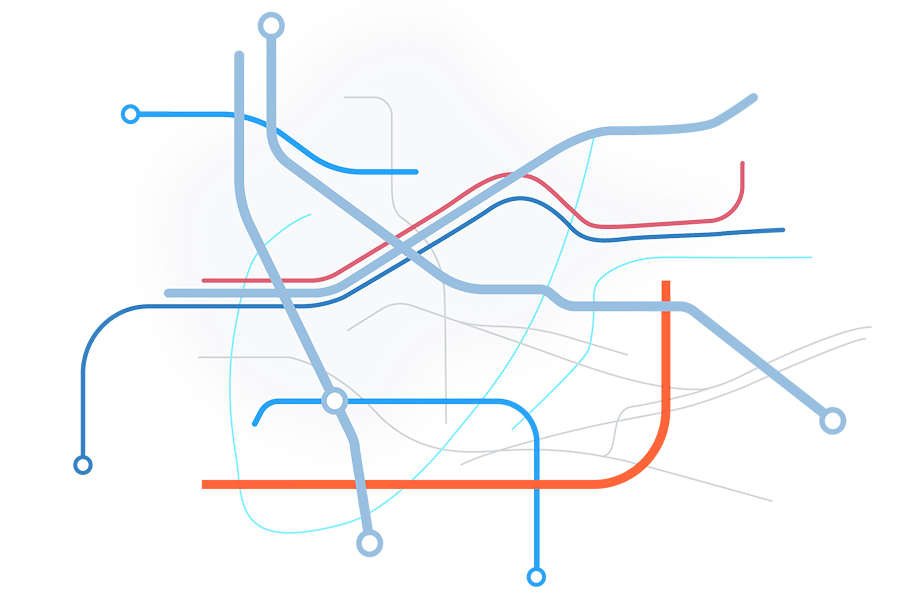 Illustration of geographic lines