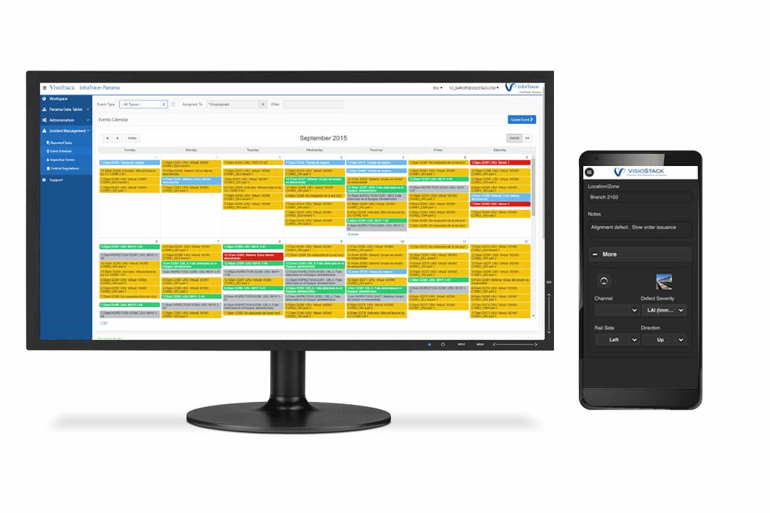 Monitor and phone displaying maintenance applications