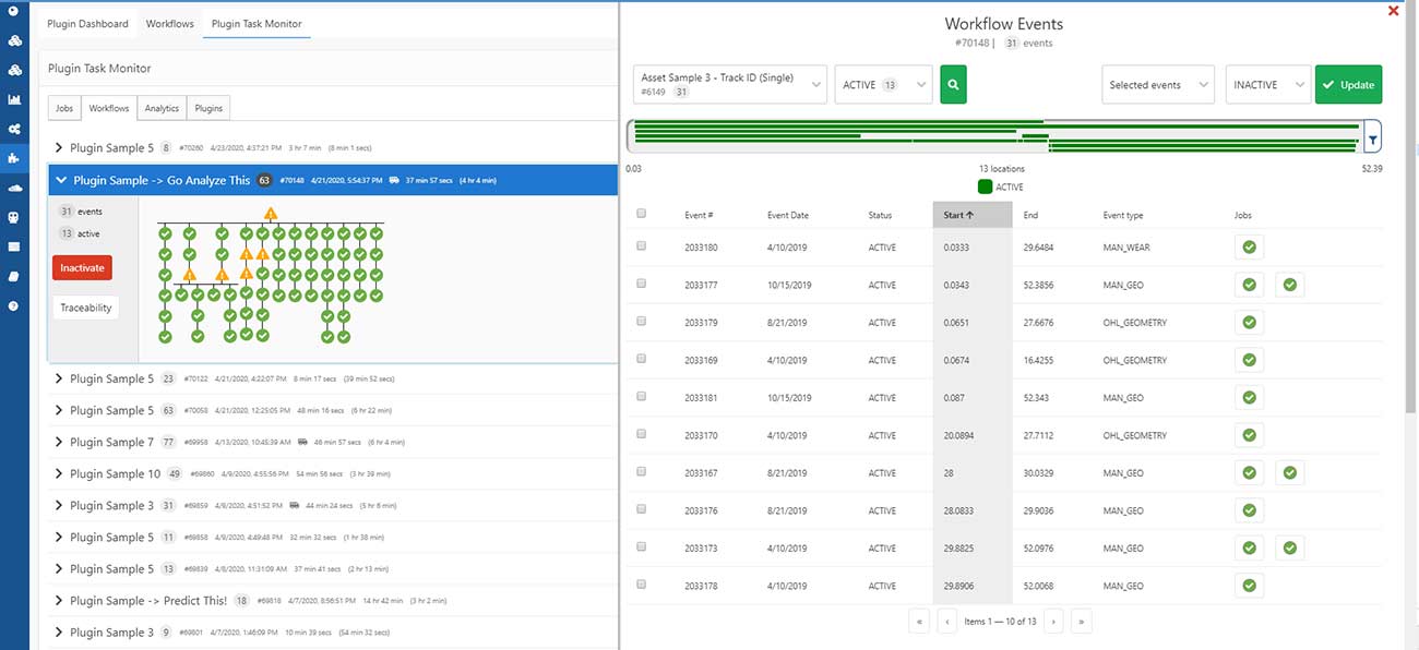 Screenshot of workflow plugins